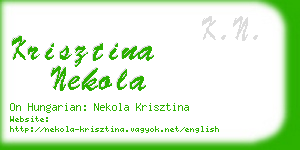 krisztina nekola business card